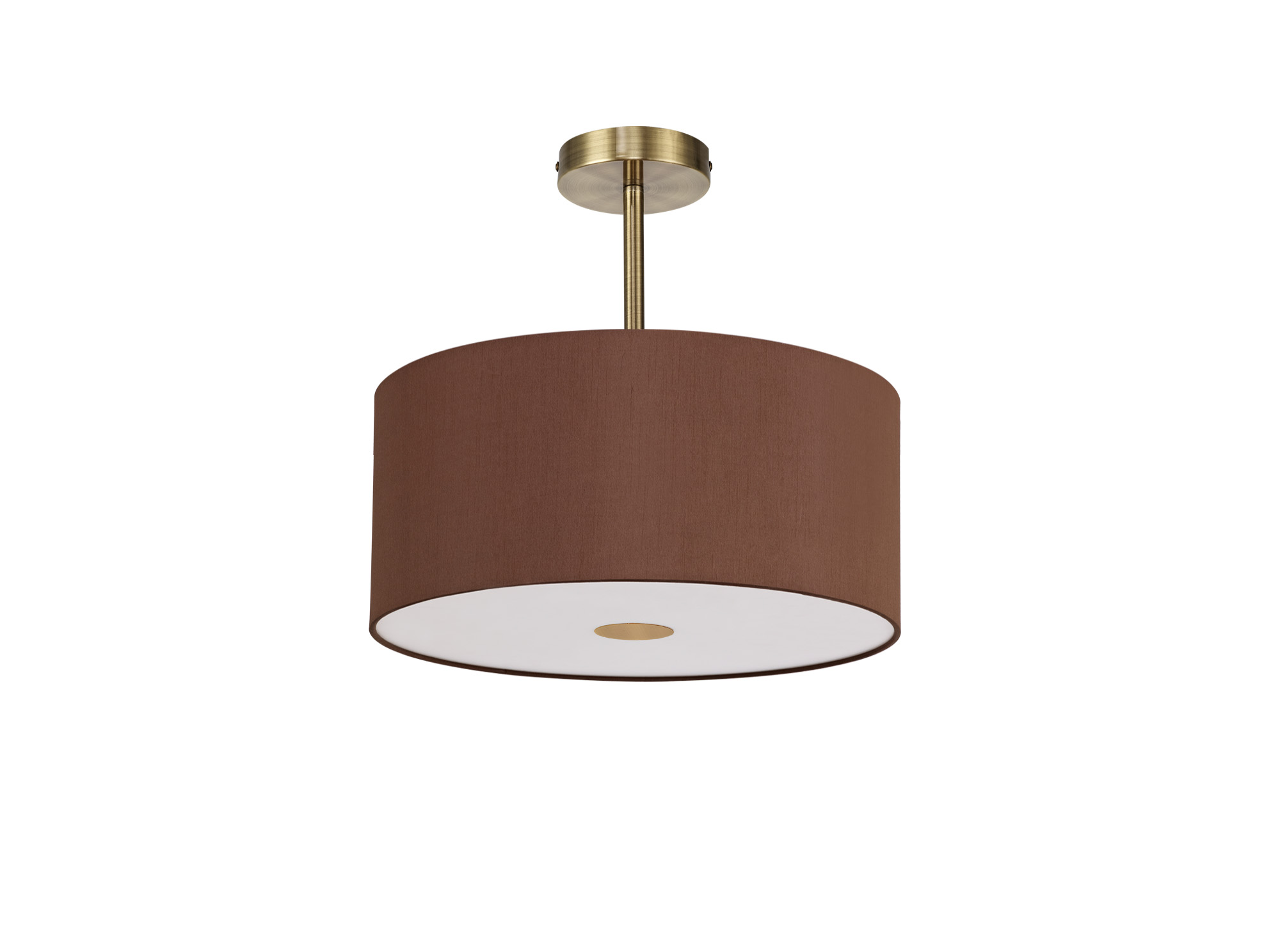 Baymont 40cm Semi Flush 1 Light Antique Brass, Raw Cocoa/Grecian Bronze, Frosted Diffuser DK0178  Deco Baymont